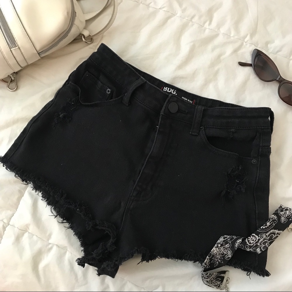 BDG Urban Outfitters Black Hi-Rise Shorts 27